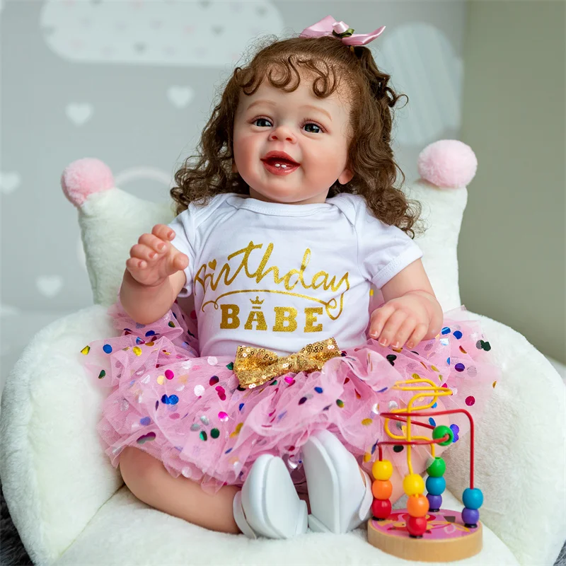 60cm Popular Soft Body Life Like Cuddle Toddler Doll Girl Reborn Baby Dolls with Rooted Hair