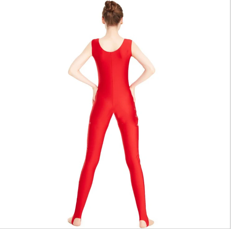 DUA0026 Speerise Womens Sleeveless Catsuit Ladies Tank Stirrup Unitard Adult Spandex Nylon Ballet Unitard Bodysuit Costume