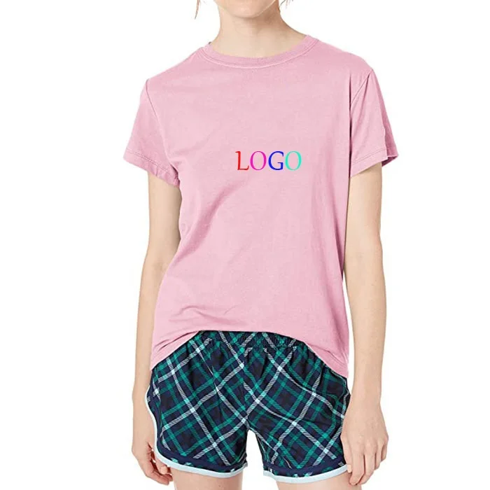 Оптовая продажа, дешевые летние футболки с коротким рукавом, простая женская футболка