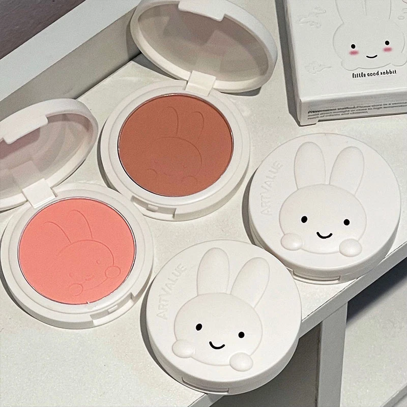 Art Value Little Obedient Rabbit Monochrome Powder Blusher Pseudo Plain Low Saturation Rouge Blusher Cream
