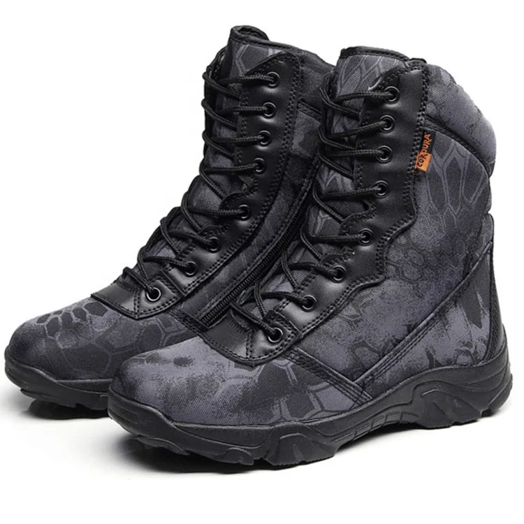 Сезон осень-зима; черные военные ботинки; Мужская Рабочая обувь в армейском стиле