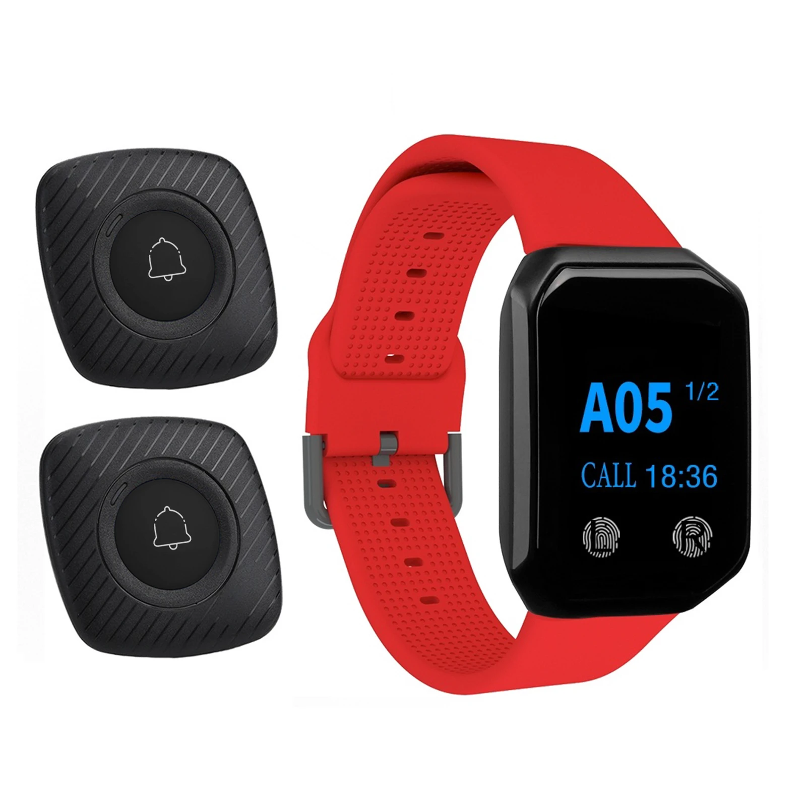 BYHUBYENG Cheap Price Restaurant Call System Pager 1 Touchable Wrist Watch Pagers  2  Buttons nurse call pendant