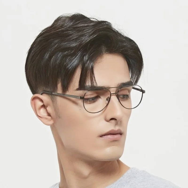 2021 Wholesale Vintage Round Anti Blue Light Glasses Metal Pilot Double Bridge Optical Glasses for Men Women