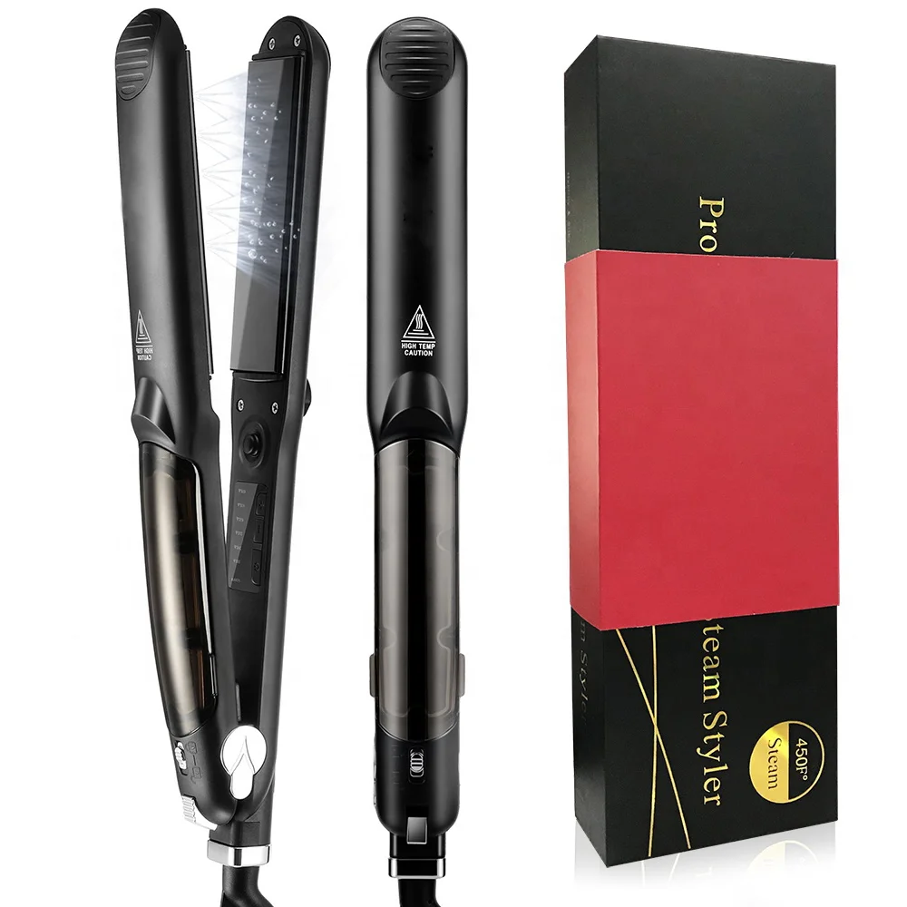 Ceramic Steam Hair Straightener Curler Professional Flat Iron Vapor Seam Straightening Iron Hair Iron Steamer Styling Tool