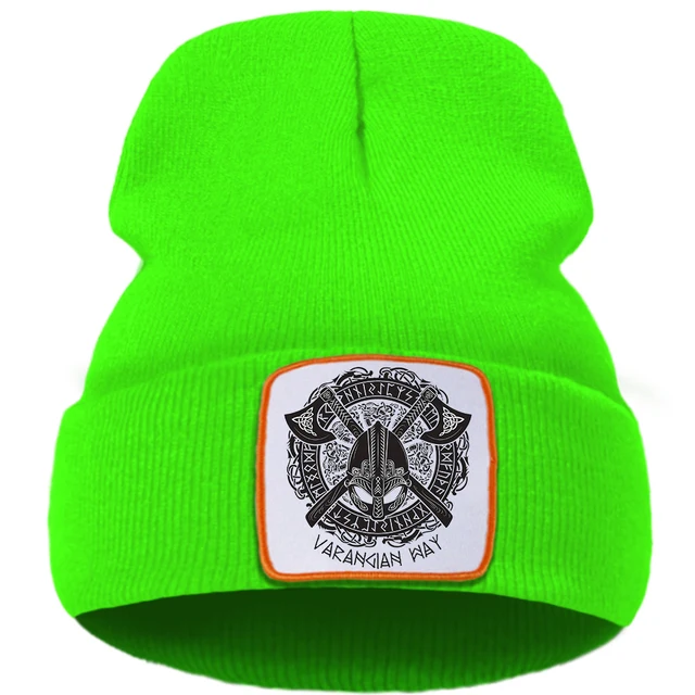 Viking Vintage Hat Legend Cool Print Men Autumn Hat Warm Casual Hip Hop Women Winter Hats Soft Fashion Beanie Cap Cold