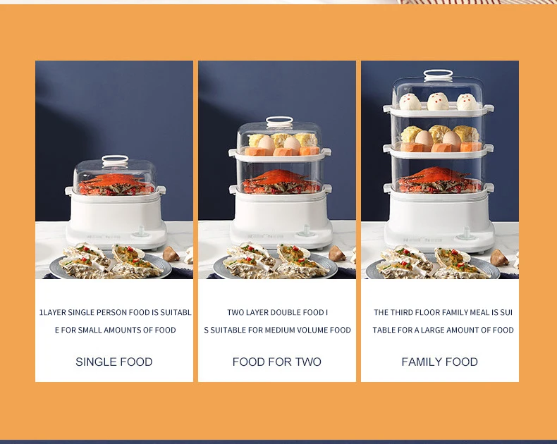 Healthy Cooking Electric Food Steamer 2 Layer 800W Home Food Warmer Cooker Vegetables Steam Cooker