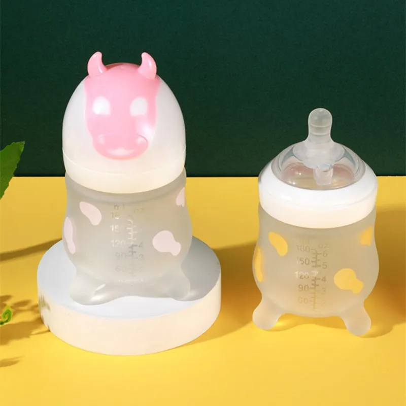 Cute Silicone Baby Milk Bottles High Quality Anti Germ Silicone Baby Feeding Bottle Newborn Baby Standard milk bottle