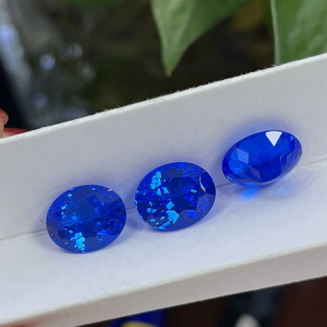 Manufacturers lab grown cobalt  blue spinel oval loose gemstone