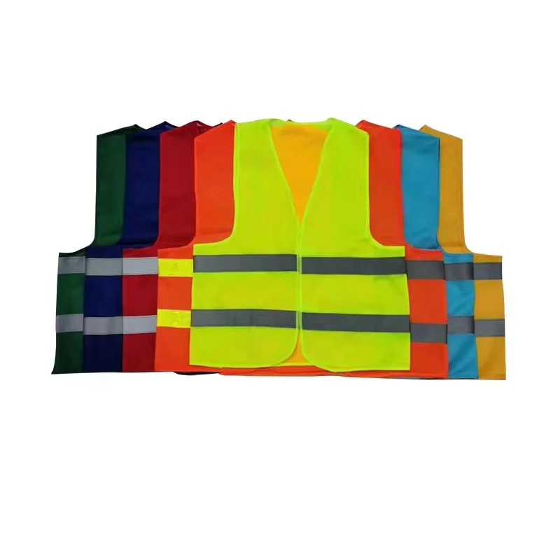 ANSI Class 2 Cycling Running Road Construction Work Vest Hi Vis Reflective Safety Vests with High Visibility Silver Strip