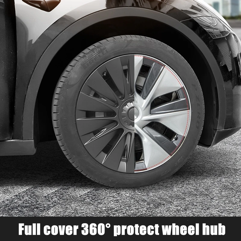 2024 Car accessories 4 pcs 19 inch matt black original wheel hub cover for tesla model y