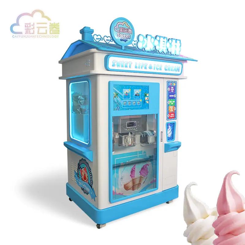 Wholesale Ice Cream Automatic Vending Machine Custom Automatic Soft Ice Cream Machine