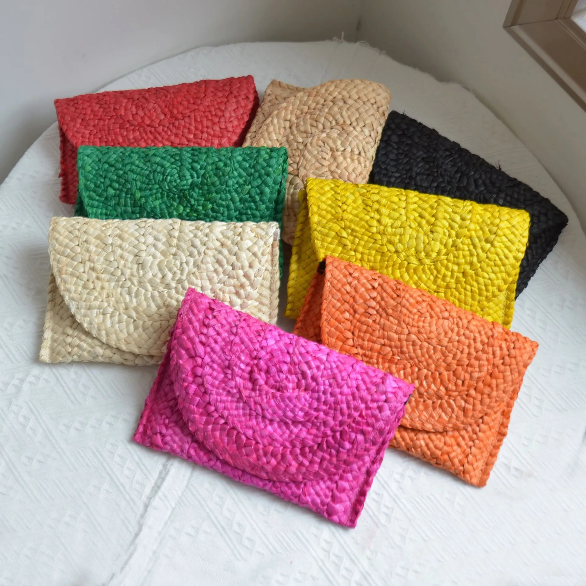 2023 Hot Sale Main Fashion Beach Straw Rattan Bags Women Handbags Ladies Clutch Purses and Hand Bags Luxury