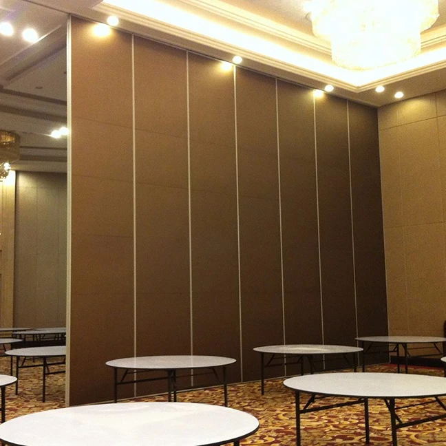 Prefabricated interior soundproof acoustic wooden folding accordion room divider movable partition for banquet