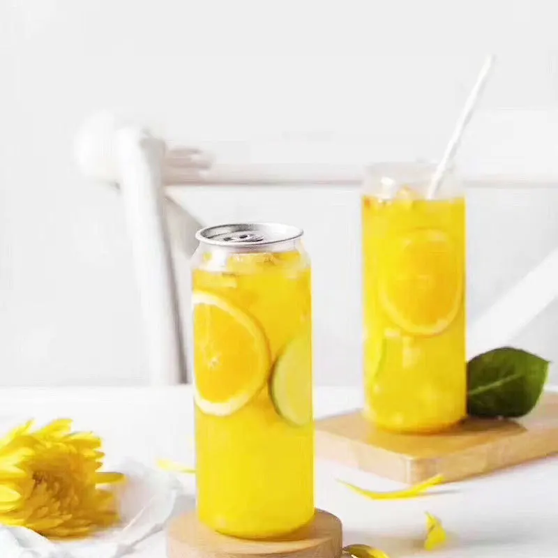 New Design Plastic Soda Cans 500ml Transparent PET Disposable Cup Beverage Cans