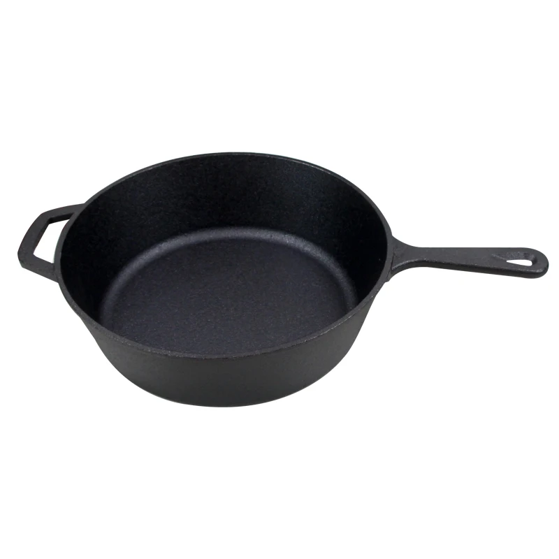 Заводская поставка чугунная голландская печь 3 2qt 10 5 дюймов с крышкой для духовки двойного назначения