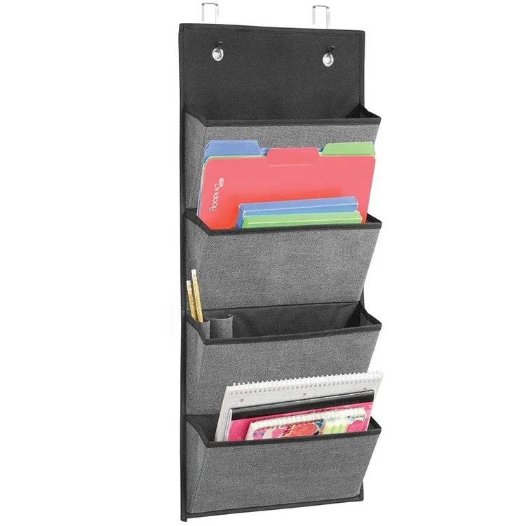 Polyester Non-woven Fabric Over Door Hanging Home Office Storage Folders Wall File Organizer