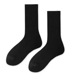 Wholesale Women Long High quality socks Breathable Organic Cotton Mid-calf Length Sox Design Own Crew Custom Women socks