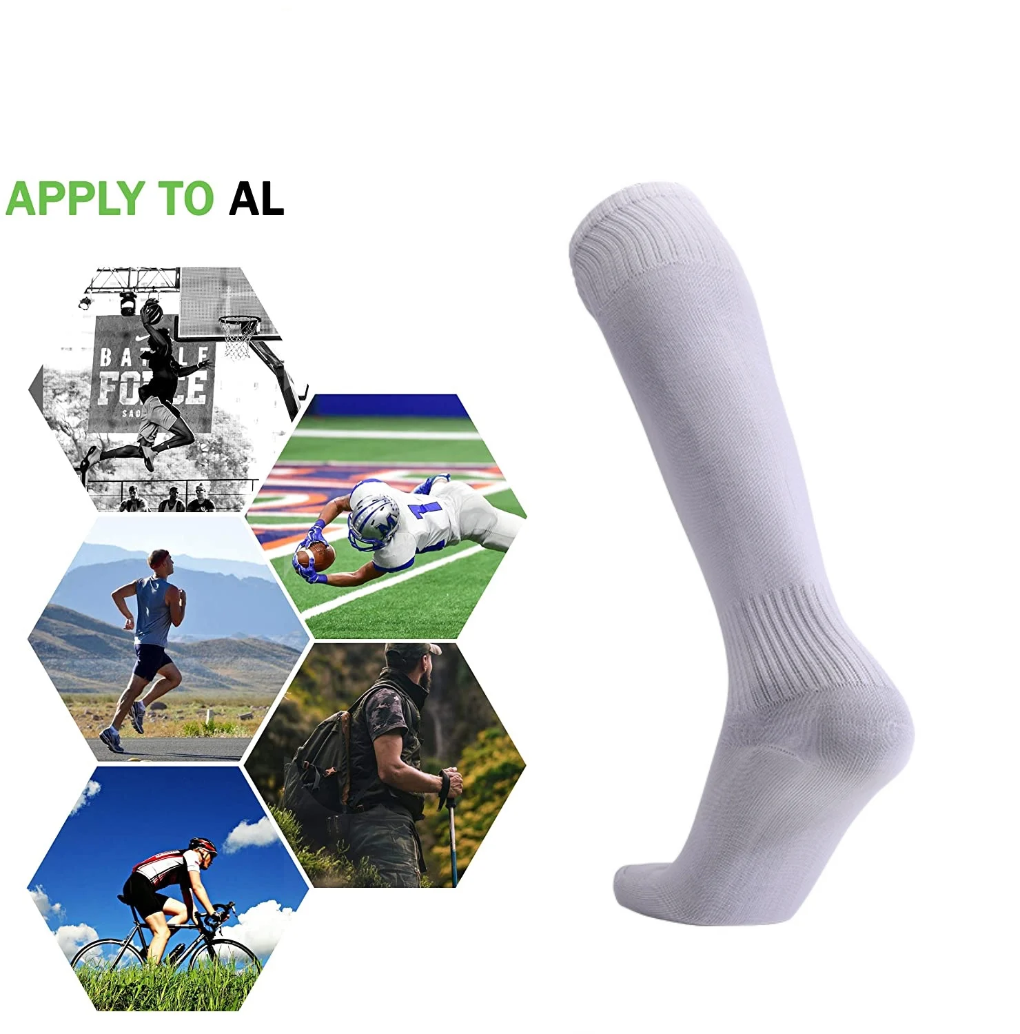 Wholesale Cutom Logo Athletic Compression Football Soccer Socks Over The Knee High Socks For Youth and Men Multi-sport Tube Sock