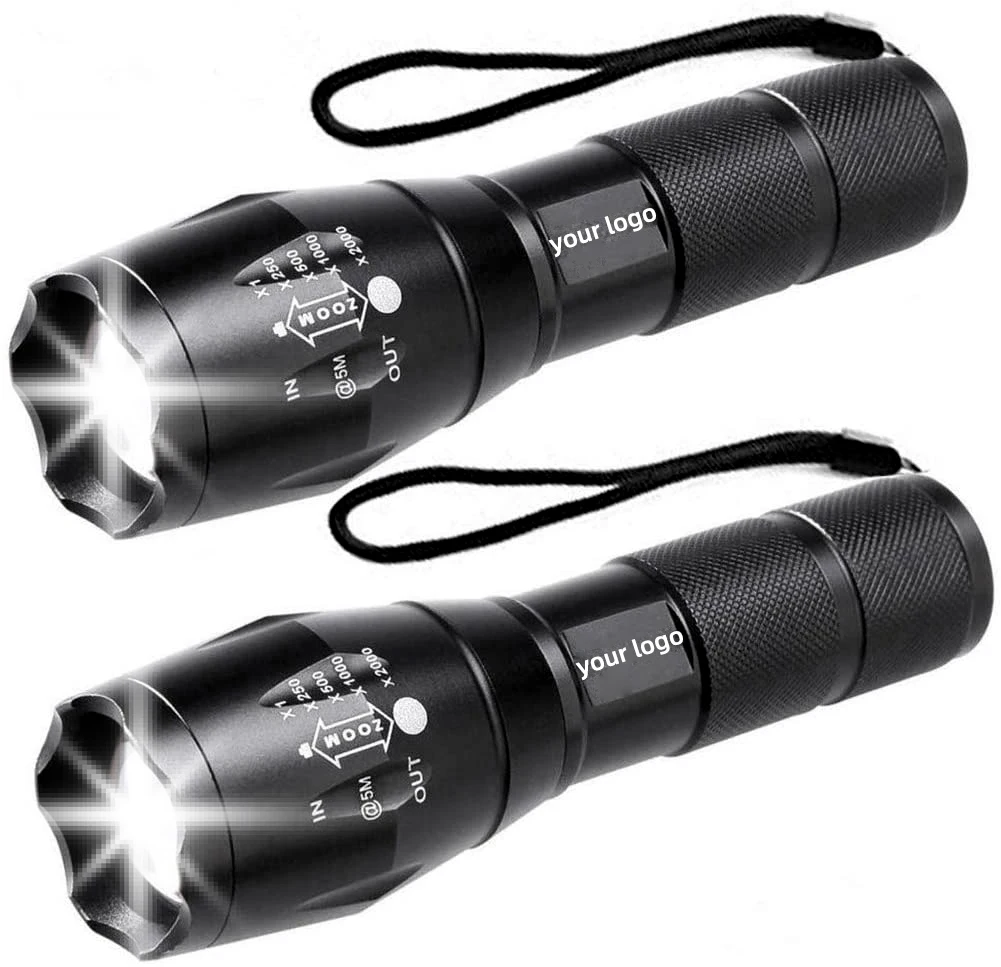 Amazon Hot Selling LED Flashlights 18650 Battery Flashlights for Outdoor Rechargeable Torches with 5 Light Modes