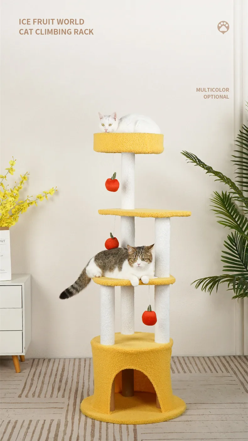 wooden scratch climbing tower fashion Furniture Condo Play Pet Scratch Post Cat Tree