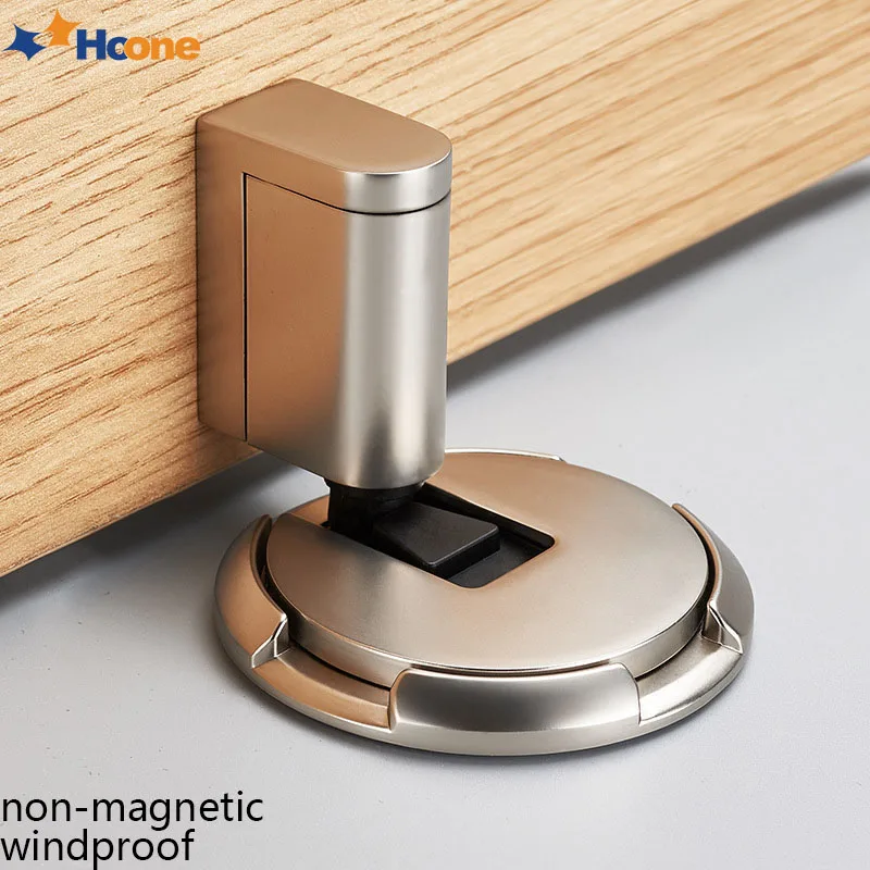 Hoone Mute Punch-free Door Stopper Anti-collisioon Invisible Hidden Windproof Non-magnetic Floor Mounted Door Stops