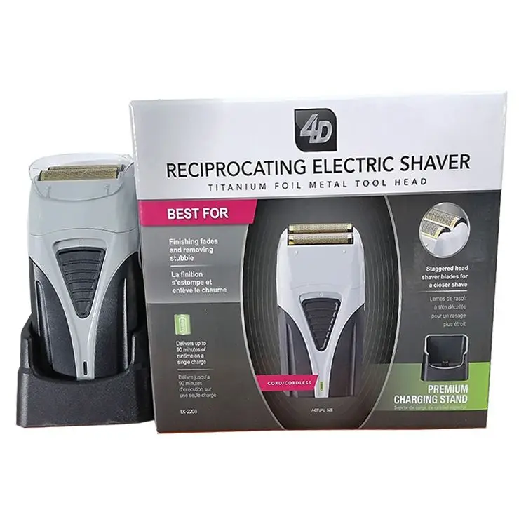 Twin Blade Men Electric Shaver  Professional Cordless Men Rechargeable Electric Razor Titanium Foil Shaver With Charging Base