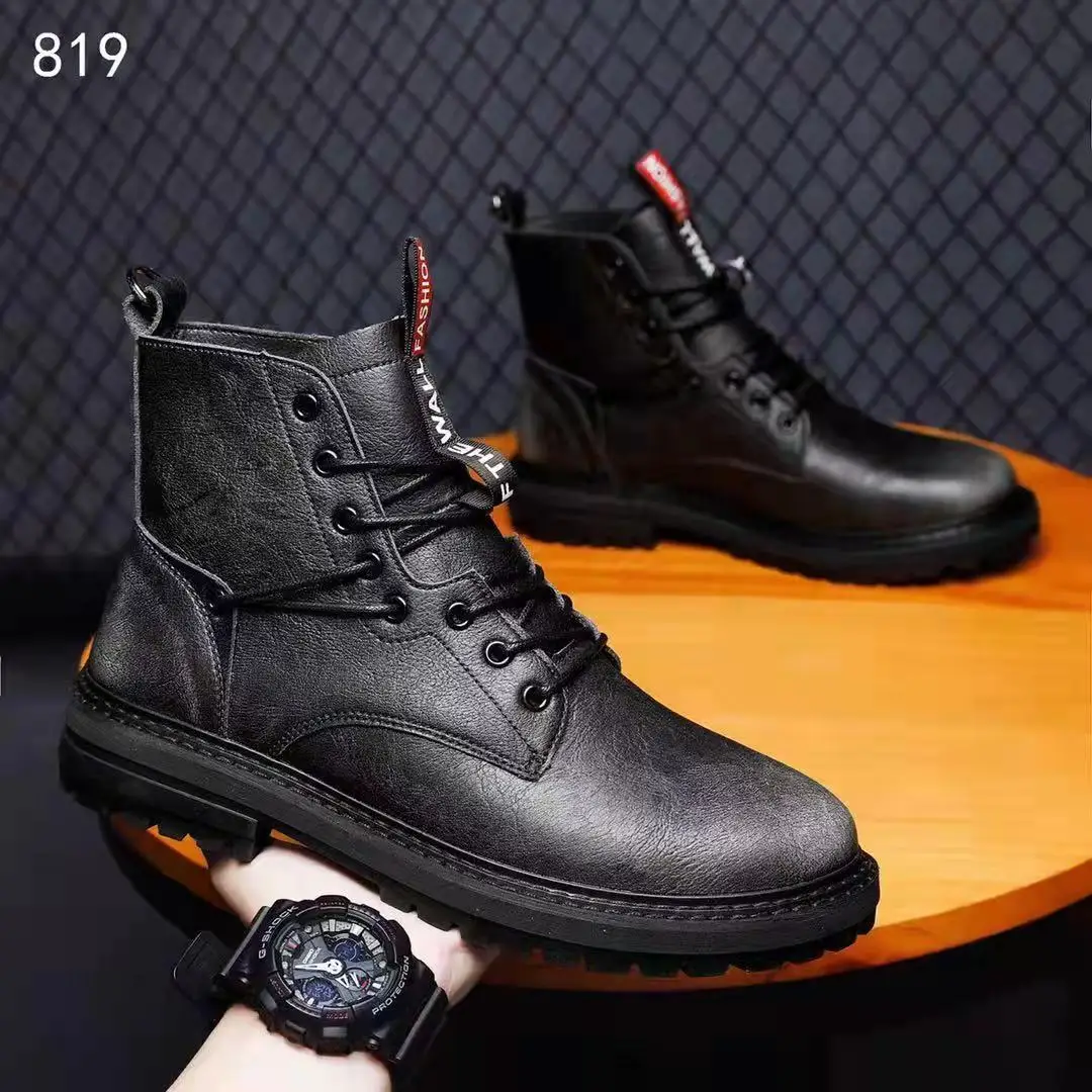 Изготовленные на заказ кожаные водонепроницаемые износостойкие рабочие ботинки с резиновой подошвой Тактические Военные боевые ботинки армейские мужские ботинки