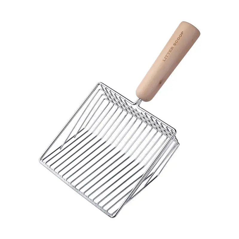 Durable Stainless Steel Cat Litter Scoop Fast Sifting Deep Poop Scooper with Plastic Material