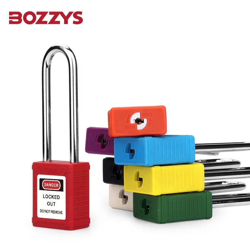 BOZZYS Loto Safety Padlocks with 76mm Steel Shackle And laser engraving for Overhaul of Industrial Equipment