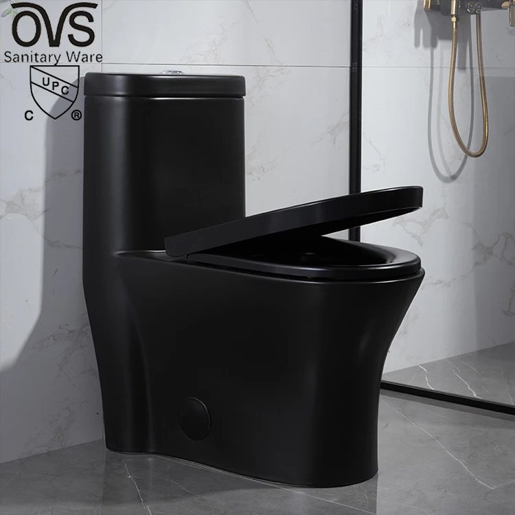 Керамический унитаз OVS Cupc в стиле Северной Америки, черная двухканальная Современная удлиненная канадская сифоническая унитаза для ванной комнаты
