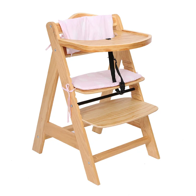 
Solid pine wood baby high Feeding Chair Durable Portable folding baby dining chair 