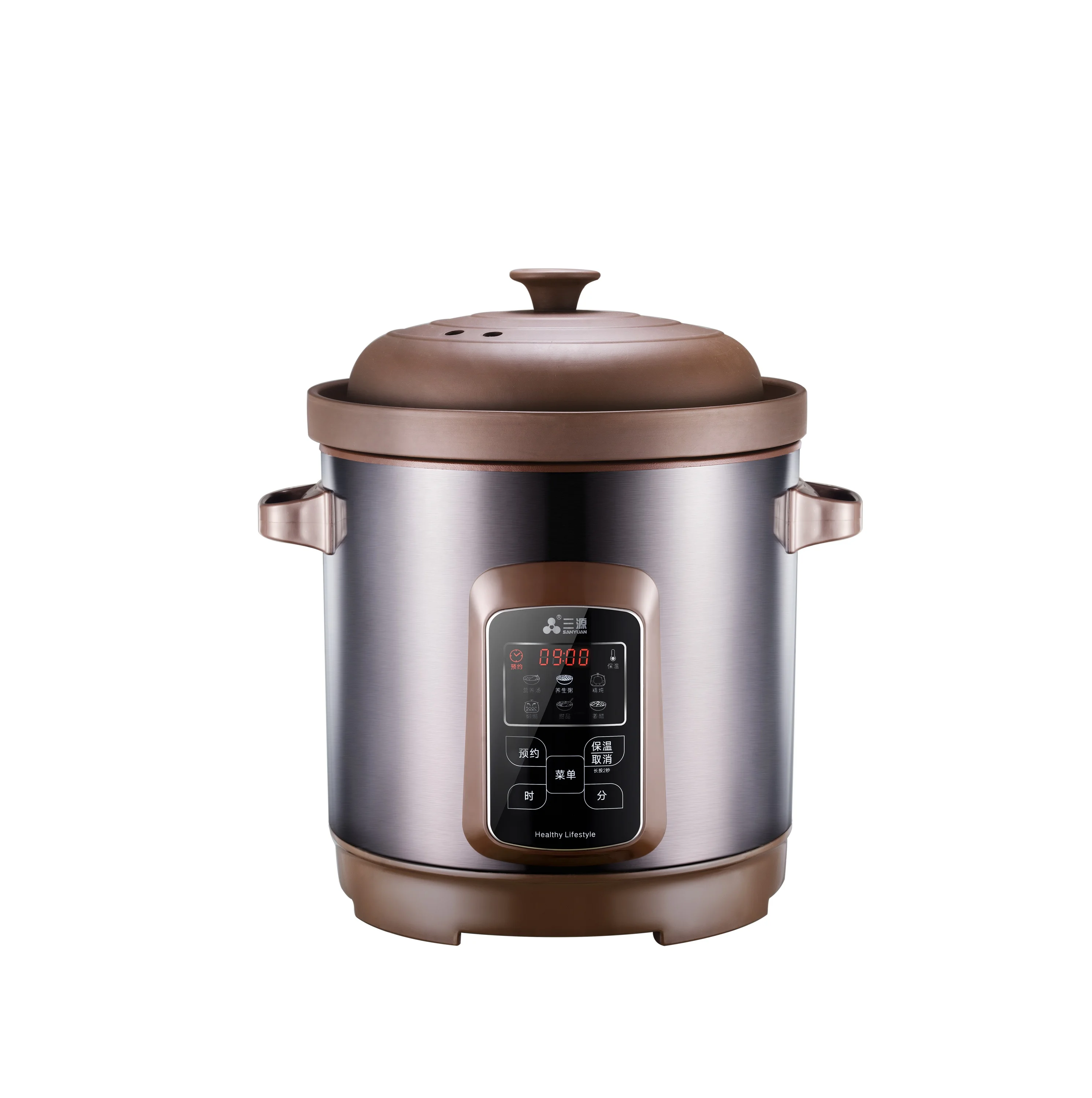 new design 5L white rice ceramic slow cooker soup pot stew slow cooker