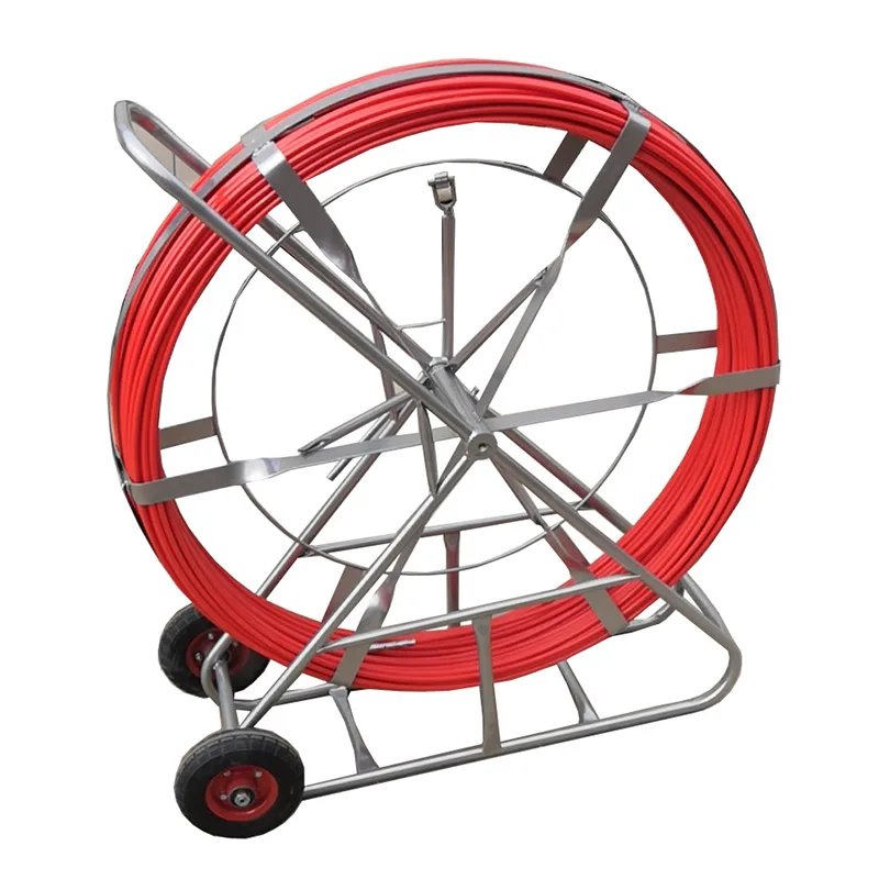 14mm 200m Fiber optic cable duct rodder Traceable Cable Pulling Machine Fibreglass duct rodder