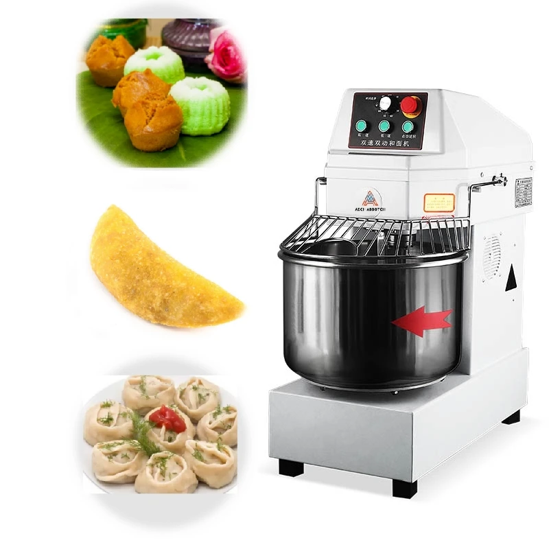 Commercial Stainless Steel 25kg Bakery Dough Mixer 20L Electric Spiral Kneading Machine Automatic Mixer for Large Dough Batches