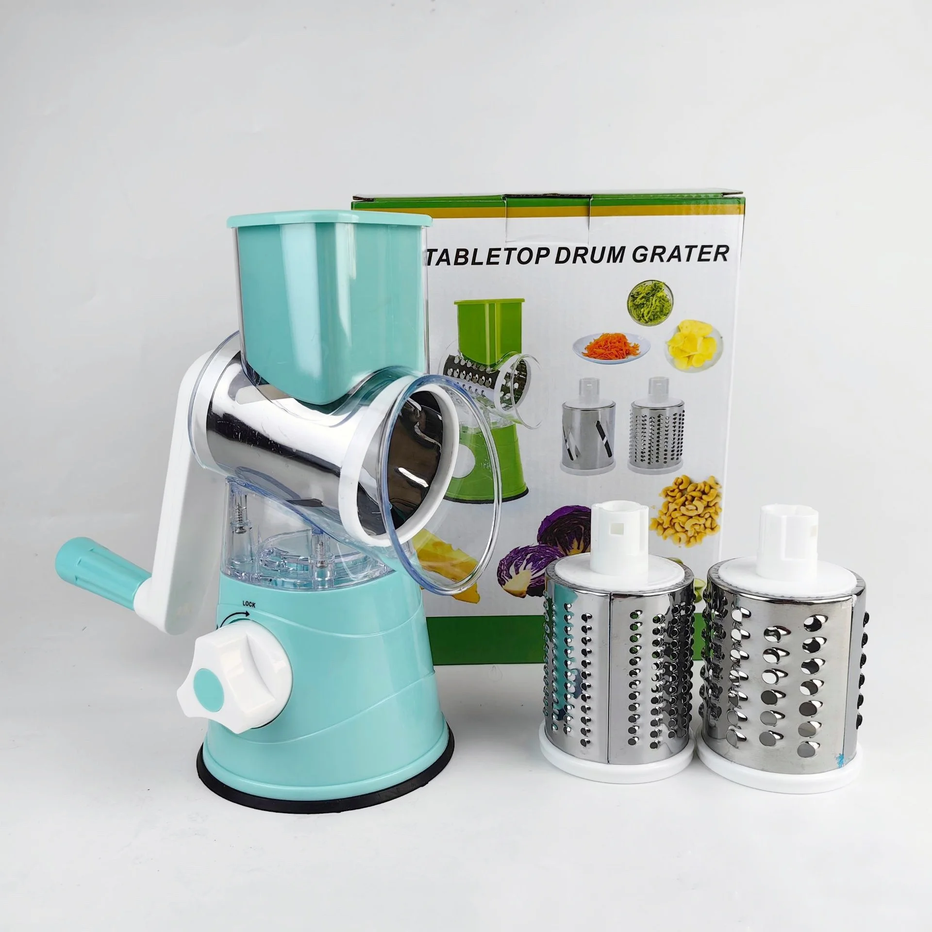 New Product Ideas 2024 Upgrade Multipurpose Hand Operated Safe Rotary Mandoline Vegetable Fruit Spiral Grater Slicer Cutter
