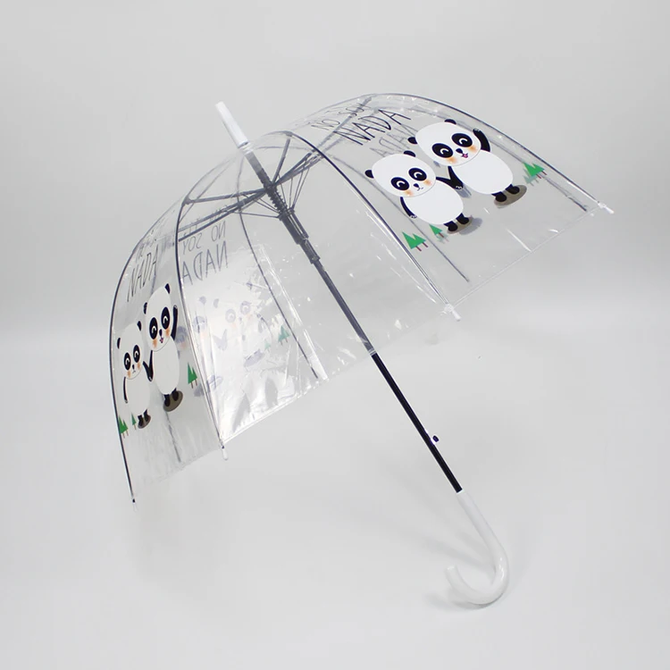 Auto Open Clear Classic Bubble Birds stick fashion lovely pvc transparent dome umbrella