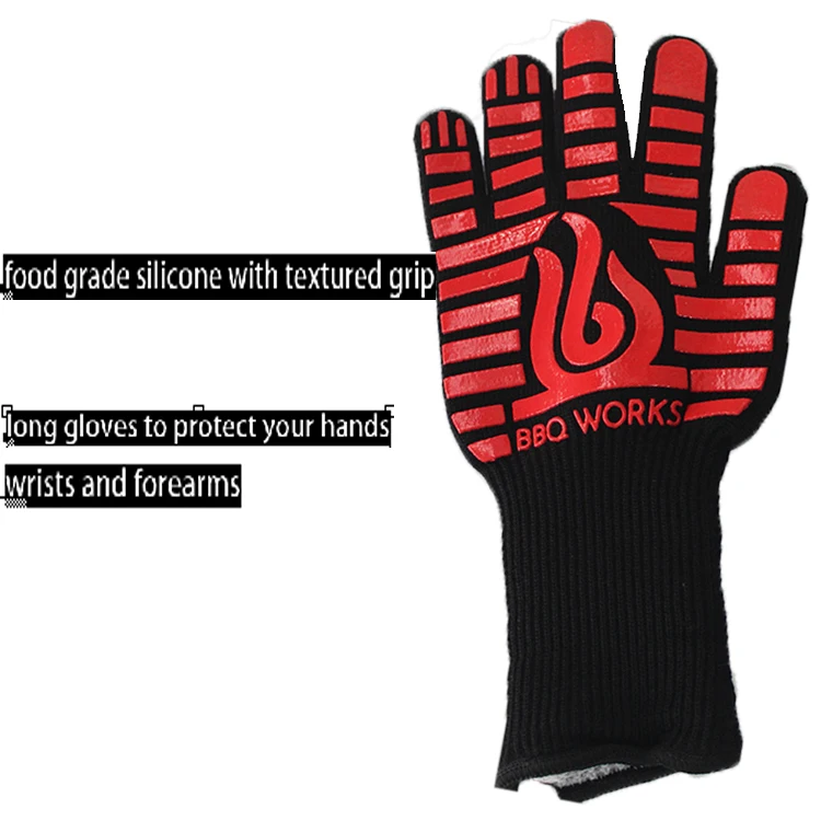 
Fashion and Good Quality Anti Cut Silicone Protective Barbecue Cooking Gloves 