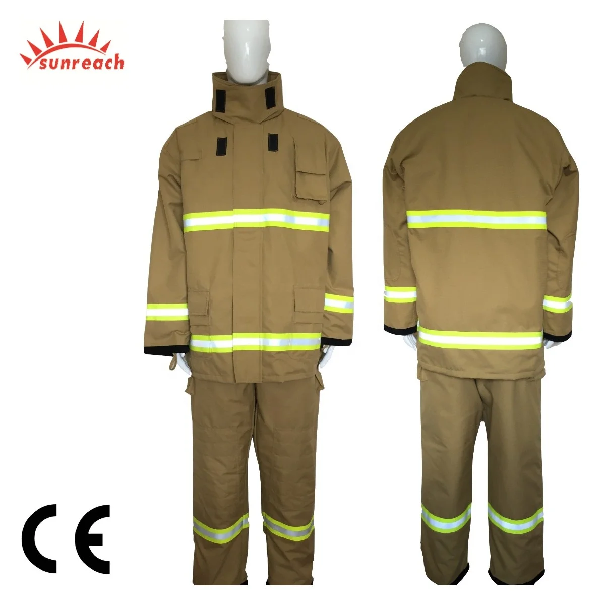 Fire Fighting Suit for Fireman Yellow Bag Pants Coat Blue Set PVC Layer Packing Outer Navy Material Origin Product