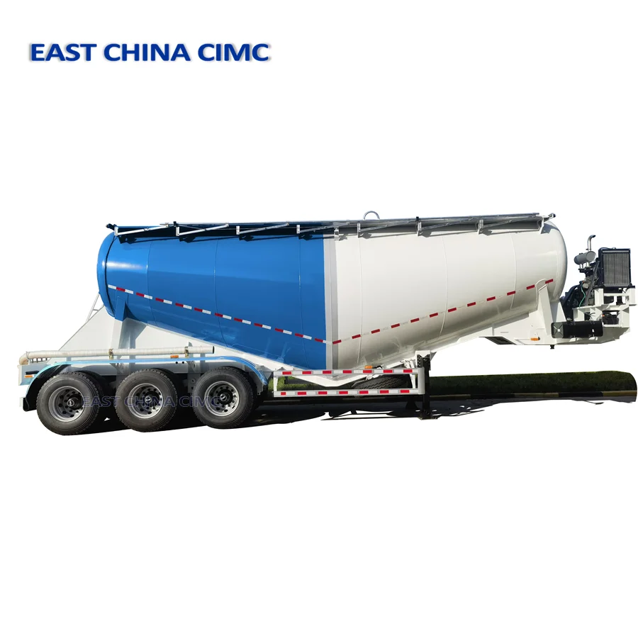 Powder Flour Fly Ash Transport 40 Cubic Meters Light Tanker Aluminum Alloy Bulk Cement Trailer
