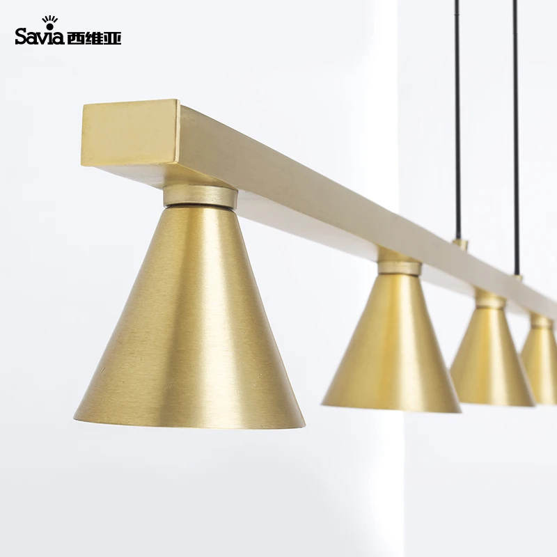 Savia LED 5xGU10 Modern Indoor Kitchen Island Designer Ceiling Chandeliers Lamp Copper Brass Gold Pendant Light For Dining Room