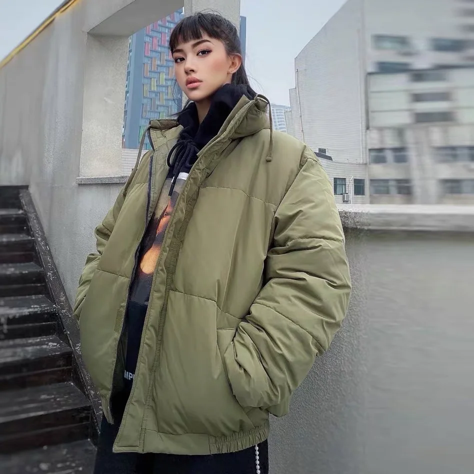 OEM Custom High Quality Wholesales Plus Size Winter High Street Cotton Coat Loose Zipper Casual Outdoor Cotton Men Women Jacket