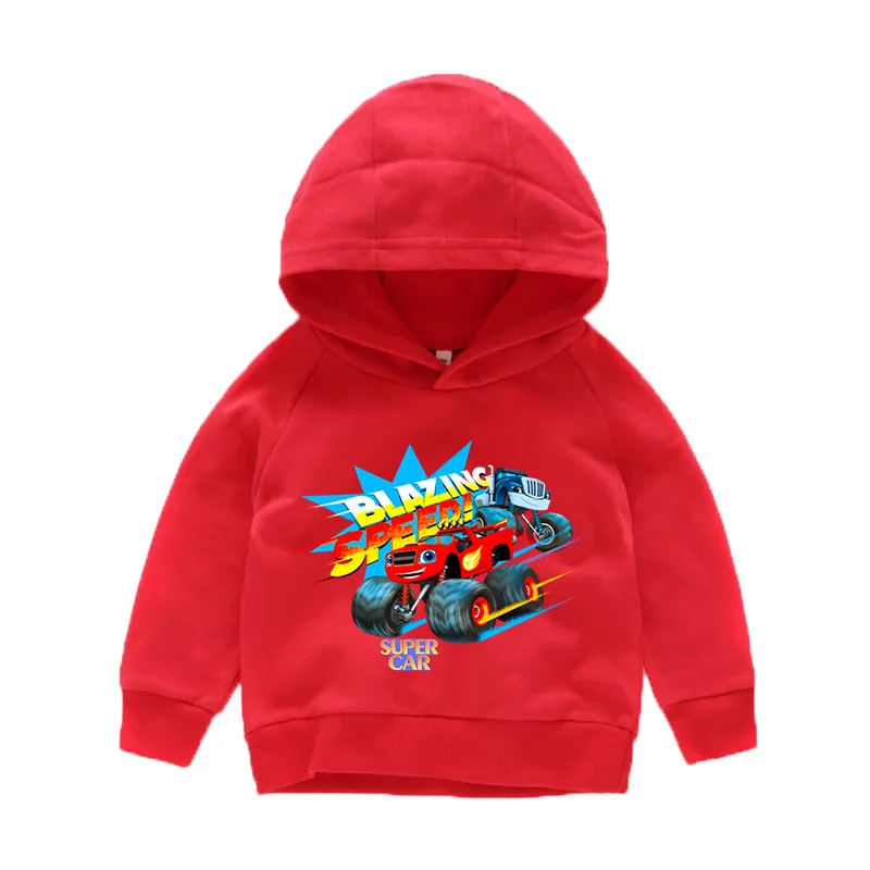 
Blaze Car Children Custom Clothes Pullover Boy Girl Hoodies Monster Machine Kids Hoodies Longsleeve Cute Cartoon Sweat Shirt 