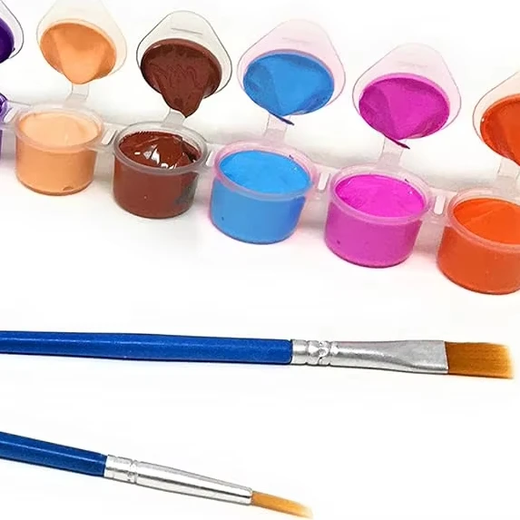 DIY Purpose Drawing Set 6 8 12 16 Colors 3ml 5ml 6ml Acrylic Paint Set With Paint Brush