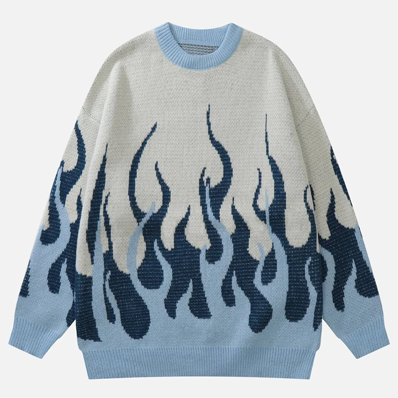 Xiaoxin Boy Brand Jacquard Design 100%cotton Men Fashion Custom Knitted Sweater Flame Plus Size Sweaters