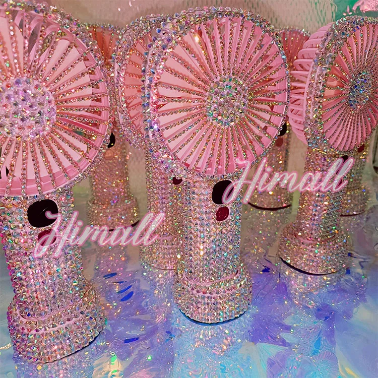 mini luxury diamond rhinestone air blower lash fan dryer eyelash extension tools