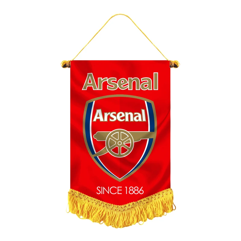 Double-sided Satin Tassel Sports Games Decorative Outdoor Football Fans Club Exchange Flag