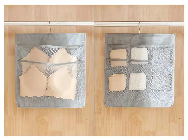 Hot Sell Dual Sided Storage Bags Hanging Organizer Portable Underwear Organizer Bra Socks Storage Cabinet Organizer
