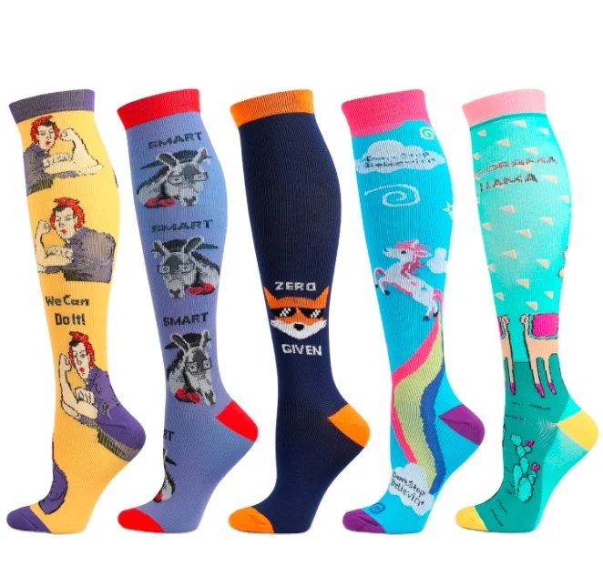 Wholesale Cartoon Knee High Leg Compression Sports Socks