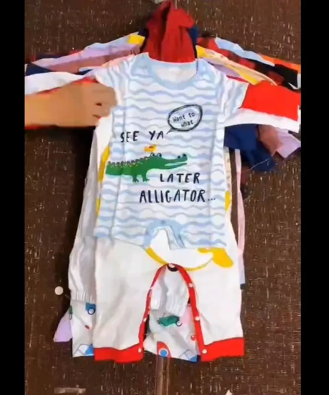 High quality Leftover Overstock pants  Branded frogsuit Kids Baby jumpsuit dress Rompers Outfits Stock Lot clothing sets