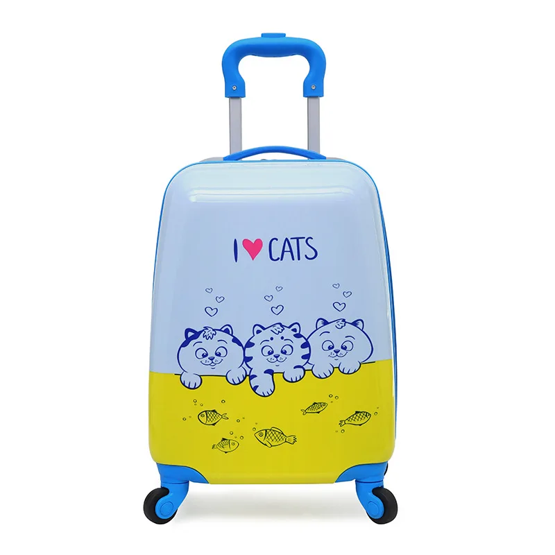 Cute Cartoon Images 18 inch PC Kids Luggage bag Customized Picture Children Trolley Suitcase 3D Printing  Kids Travel Bag Set